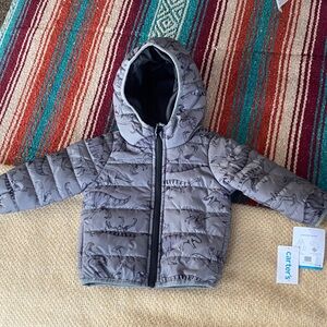 Carter's Gray Dino Hooded Jacket